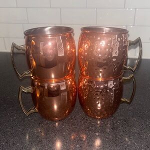 Set of Four Copper Moscow Mule Mugs